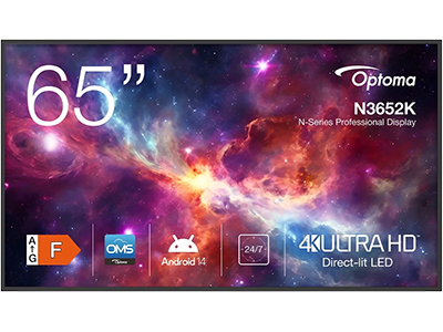 Optoma UHD 4K beeldscherm huren verhuur, LCD, 65 inch, beeldscherm, TV